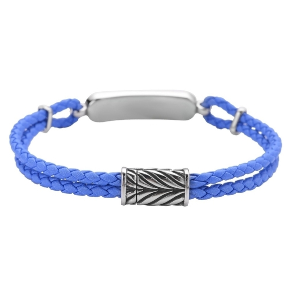 Lapis Lazuli Leather Bracelet ✦ Stainless Steel Frame ✦ Magnetic Clasp 8" Unisex - Picture 6 of 12